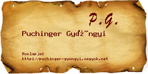 Puchinger Gyöngyi névjegykártya